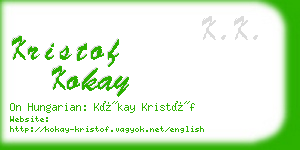 kristof kokay business card